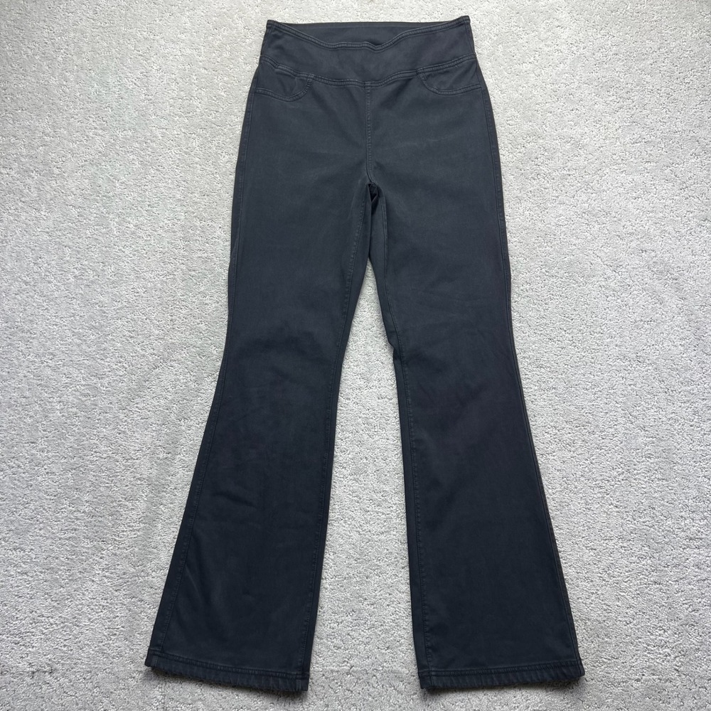 American‎ Eagle Outfitters Pull On Pants Womens M Short Black Flare High Rise